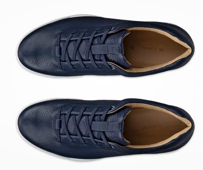 Ecco Golf Street Retro pánské kožené golfové boty, modré