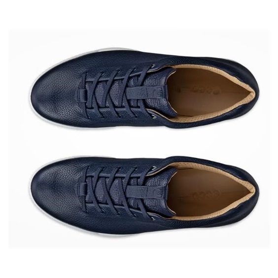 Ecco Golf Street Retro pánské kožené golfové boty, modré