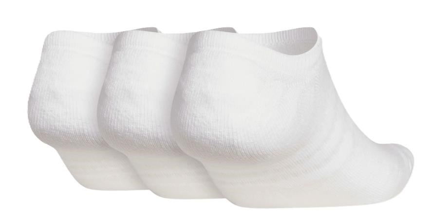 Adidas No Show pánské ponožky, bílé, 3 páry