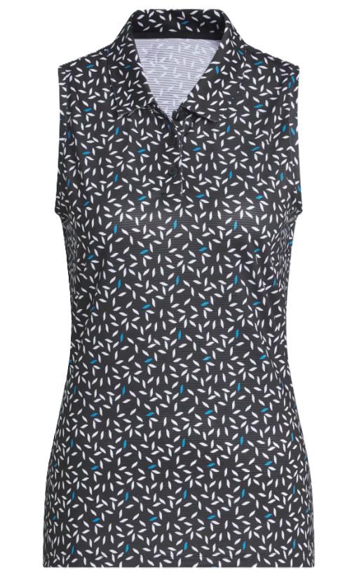 Adidas Ultimate365 All Over Print Sleeveless polo bez rukávů, černé