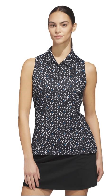 Adidas Ultimate365 All Over Print Sleeveless polo bez rukávů, černé