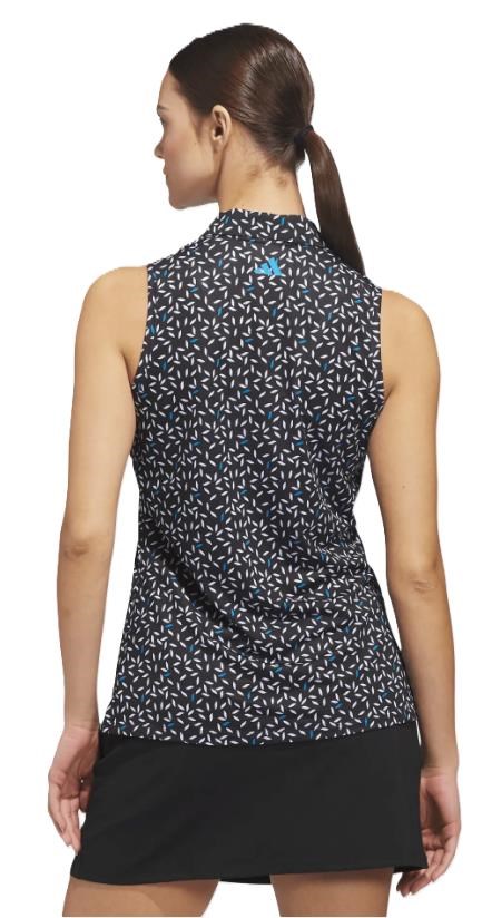 Adidas Ultimate365 All Over Print Sleeveless polo bez rukávů, černé