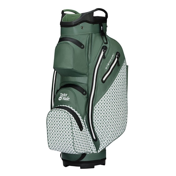 TaylorMade Storm-Dry Waterproof cart bag, heritage icon dark sage