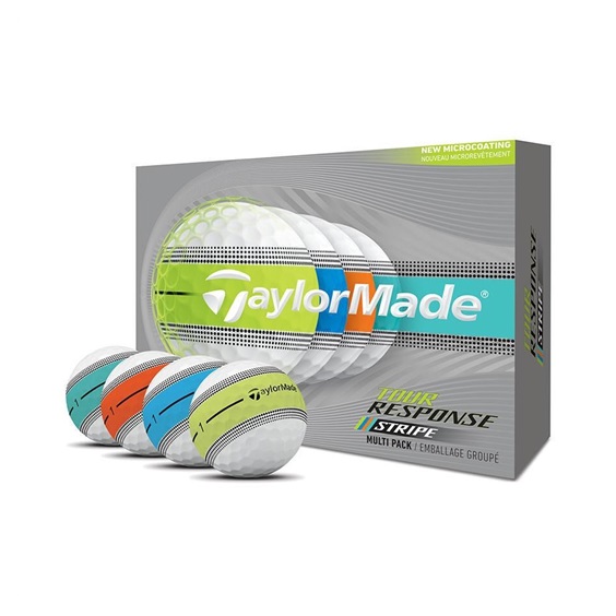 TaylorMade Tour Response Stripe golfové míčky, neon multi