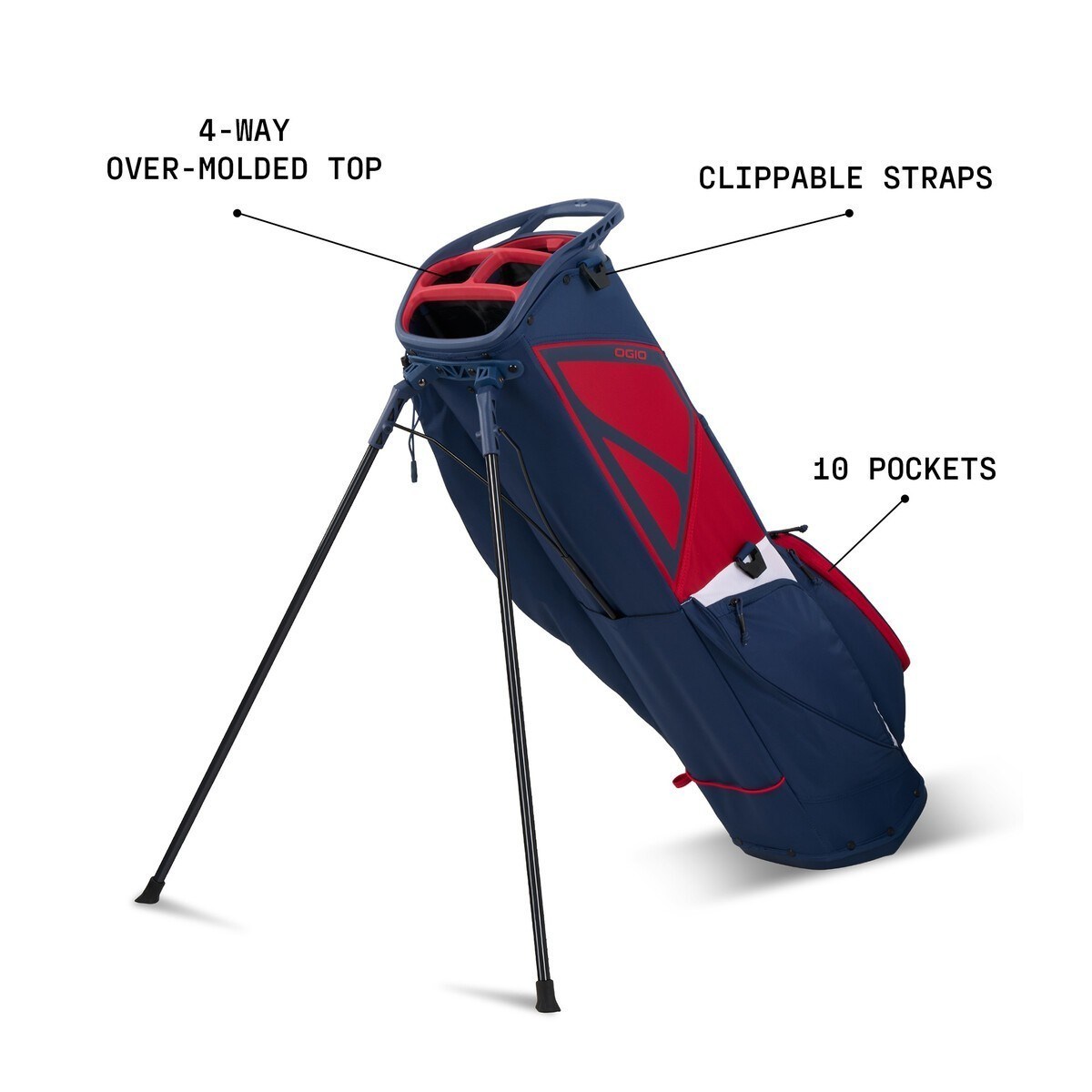 Ogio Featherlite stand bag, poker