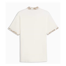 Puma Modalon Floral Rib pánské polo, warm white/ice coffee