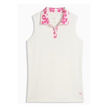 Puma Modalon Floral Rib Sleeveless dámské polo bez rukávů, warm white/pink opal