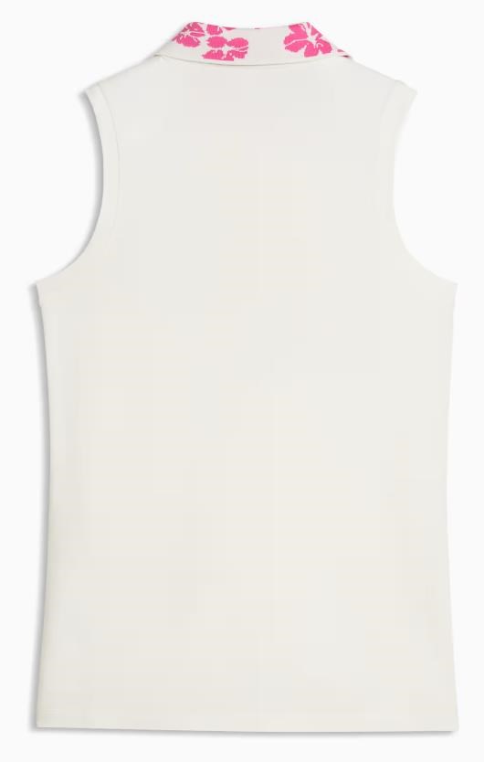 Puma Modalon Floral Rib Sleeveless dámské polo bez rukávů, warm white/pink opal