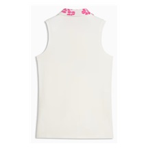Puma Modalon Floral Rib Sleeveless dámské polo bez rukávů, warm white/pink opal