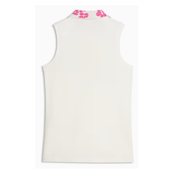 Puma Modalon Floral Rib Sleeveless dámské polo bez rukávů, warm white/pink opal