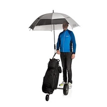 JuCad teleskopický golfový deštník 68" Windproof & Window s PINem, stříbrný (UV ochrana)