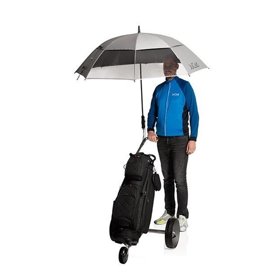 JuCad teleskopický golfový deštník 68" Windproof & Window s PINem, stříbrný (UV ochrana)