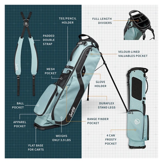 Sunday Golf El Camino pencil bag, seafoam