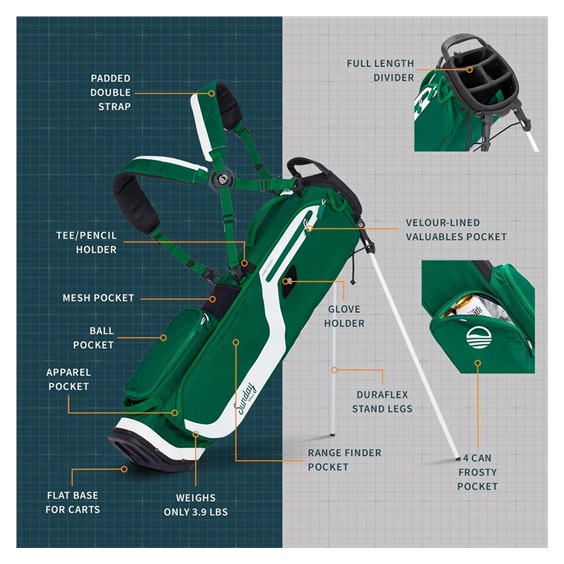 Sunday Golf El Camino pencil bag, evergreen