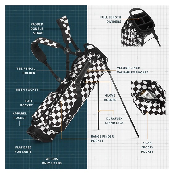 Sunday Golf El Camino pencil bag, černo/bílý