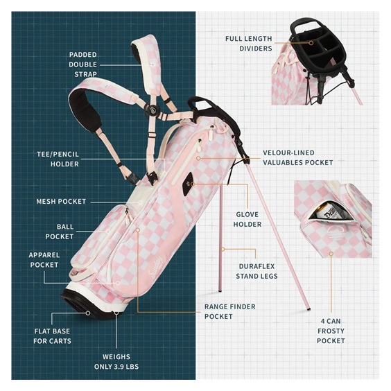 Sunday Golf El Camino pencil bag, růžovo/bílý