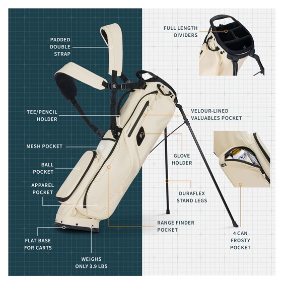 Sunday Golf El Camino S-Class pencil bag, cream