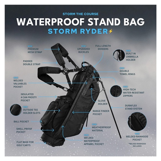 Sunday Golf Storm Ryder stand bag, černý