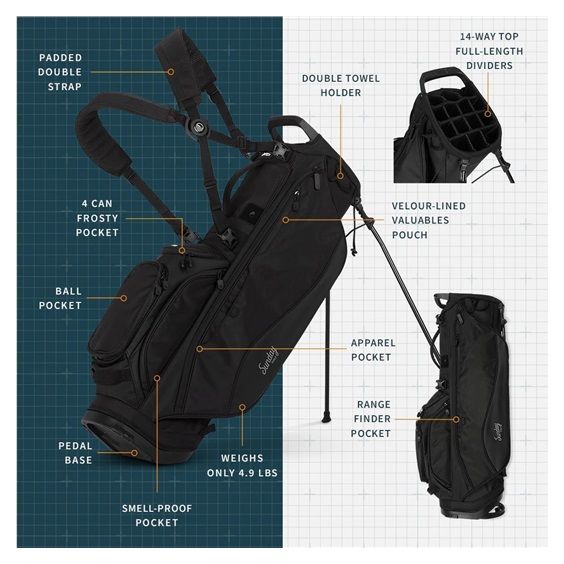 Sunday Golf Ryder 14 stand bag, černý