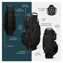 Sunday Golf Big Rig cart bag, černý