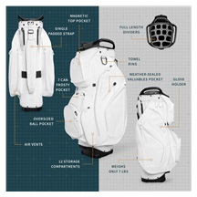 Sunday Golf Big Rig S-Class cart bag, bílý