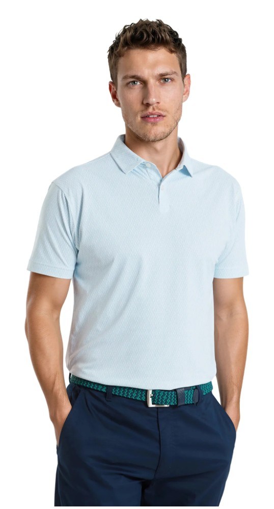 FootJoy Modernist Geo Pique pánské polo, white/ice blue