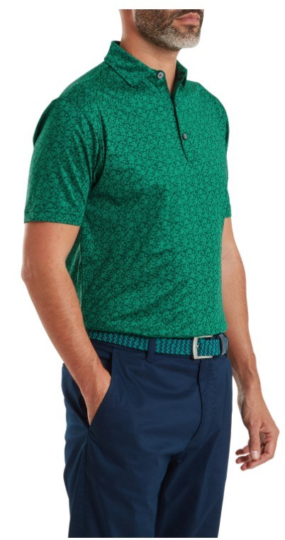 FootJoy Painted Floral Lisle pánské polo, field green