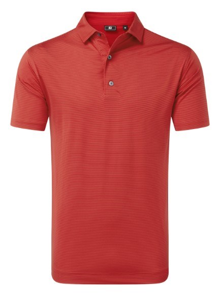 FootJoy Micro Feeder Stripe Lisle pánské polo, red tonal