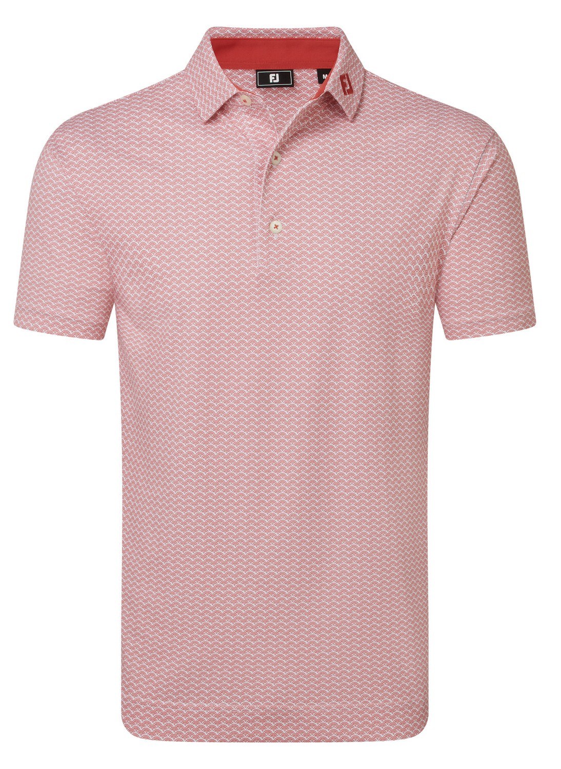 FootJoy Scallop Geo Pique pánské polo, nantucket red