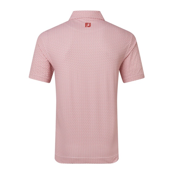 FootJoy Scallop Geo Pique pánské polo, nantucket red