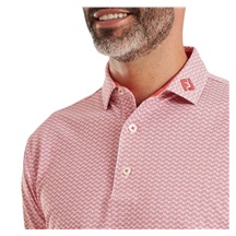 FootJoy Scallop Geo Pique pánské polo, nantucket red