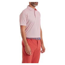 FootJoy Scallop Geo Pique pánské polo, nantucket red