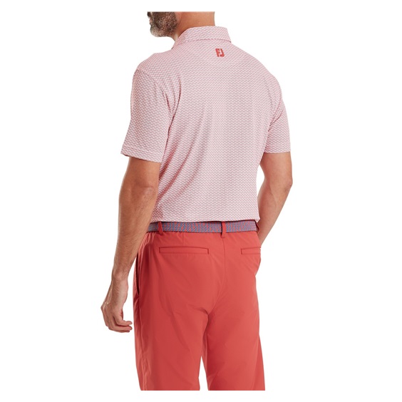 FootJoy Scallop Geo Pique pánské polo, nantucket red