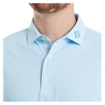 FootJoy Scallop Geo Pique pánské polo, blue reef