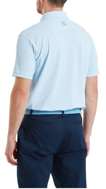 FootJoy Scallop Geo Pique pánské polo, blue reef