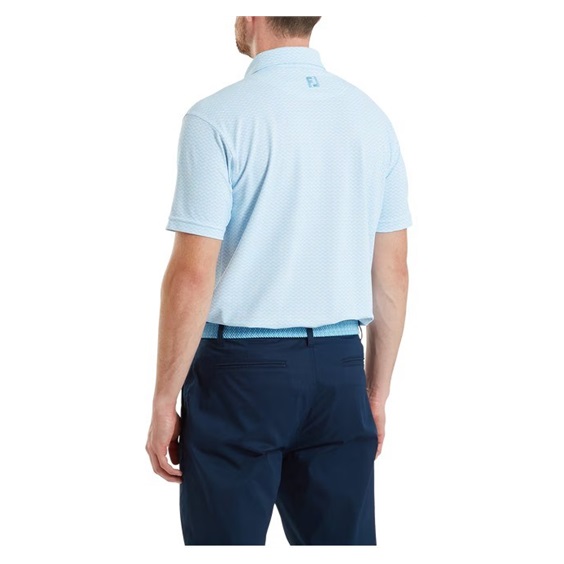 FootJoy Scallop Geo Pique pánské polo, blue reef