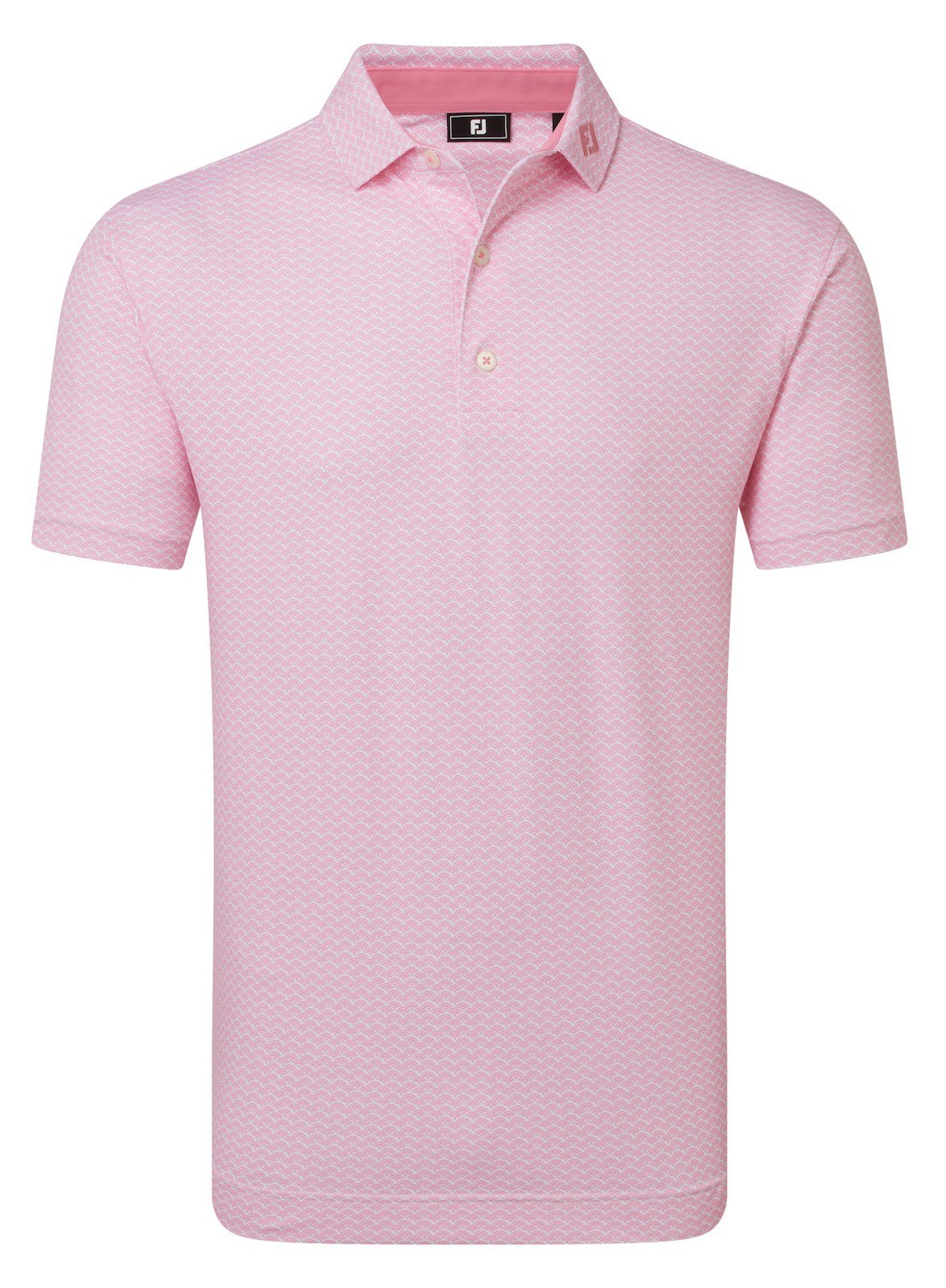 FootJoy Scallop Geo Pique pánské polo, pink pop