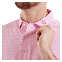 FootJoy Scallop Geo Pique pánské polo, pink pop