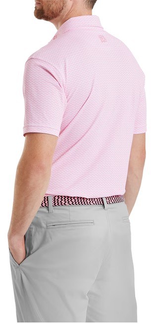 FootJoy Scallop Geo Pique pánské polo, pink pop