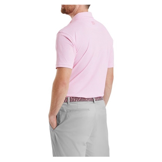 FootJoy Scallop Geo Pique pánské polo, pink pop