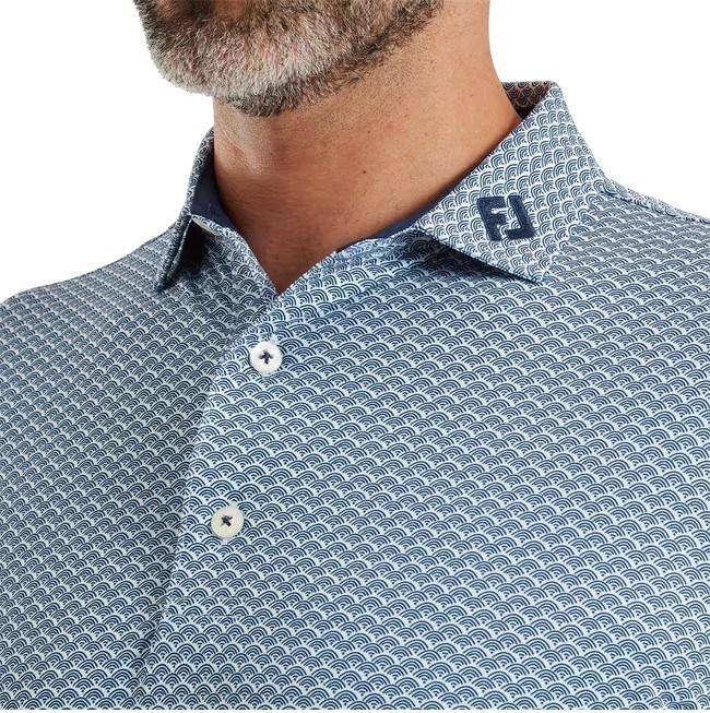 FootJoy Scallop Geo Pique pánské polo, navy