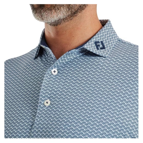 FootJoy Scallop Geo Pique pánské polo, navy