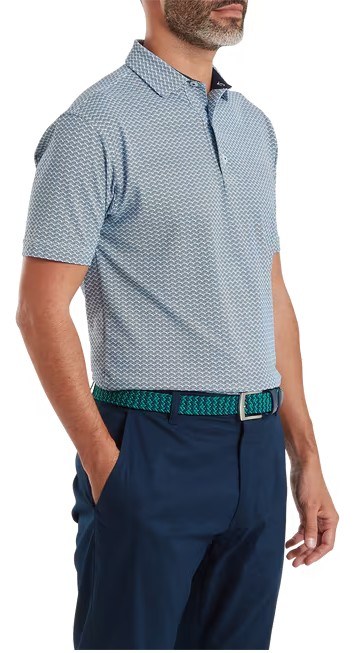 FootJoy Scallop Geo Pique pánské polo, navy