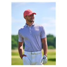 FootJoy Nautical Flag Print Lisle pánské polo, nantucket red/coastal blue