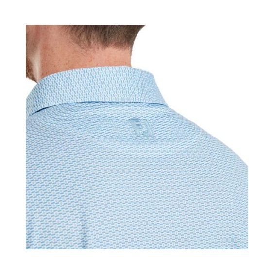 FootJoy Nautical Flag Print Lisle pánské polo, blue reef/deep reef