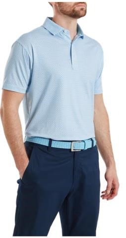 FootJoy Nautical Flag Print Lisle pánské polo, blue reef/deep reef