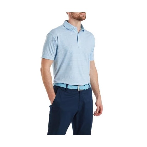 FootJoy Nautical Flag Print Lisle pánské polo, blue reef/deep reef