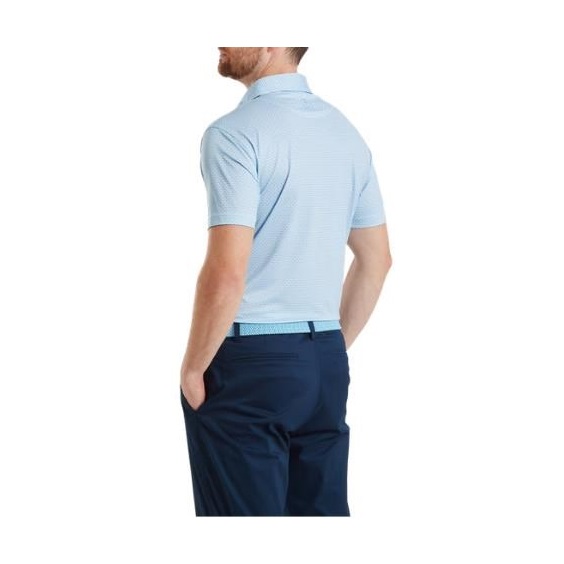FootJoy Nautical Flag Print Lisle pánské polo, blue reef/deep reef