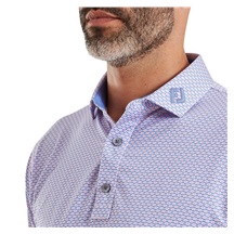 FootJoy Nautical Flag Print Lisle pánské polo, pink pop/vivid violet