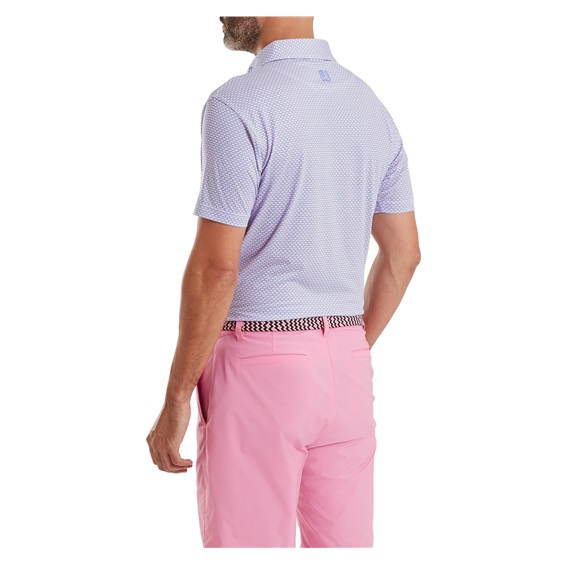 FootJoy Nautical Flag Print Lisle pánské polo, pink pop/vivid violet